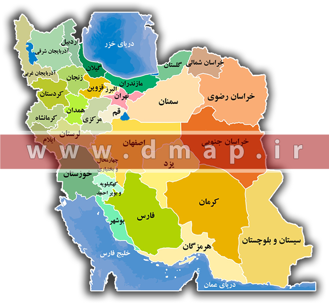 نقشه ایران به نفکیک 31 استان