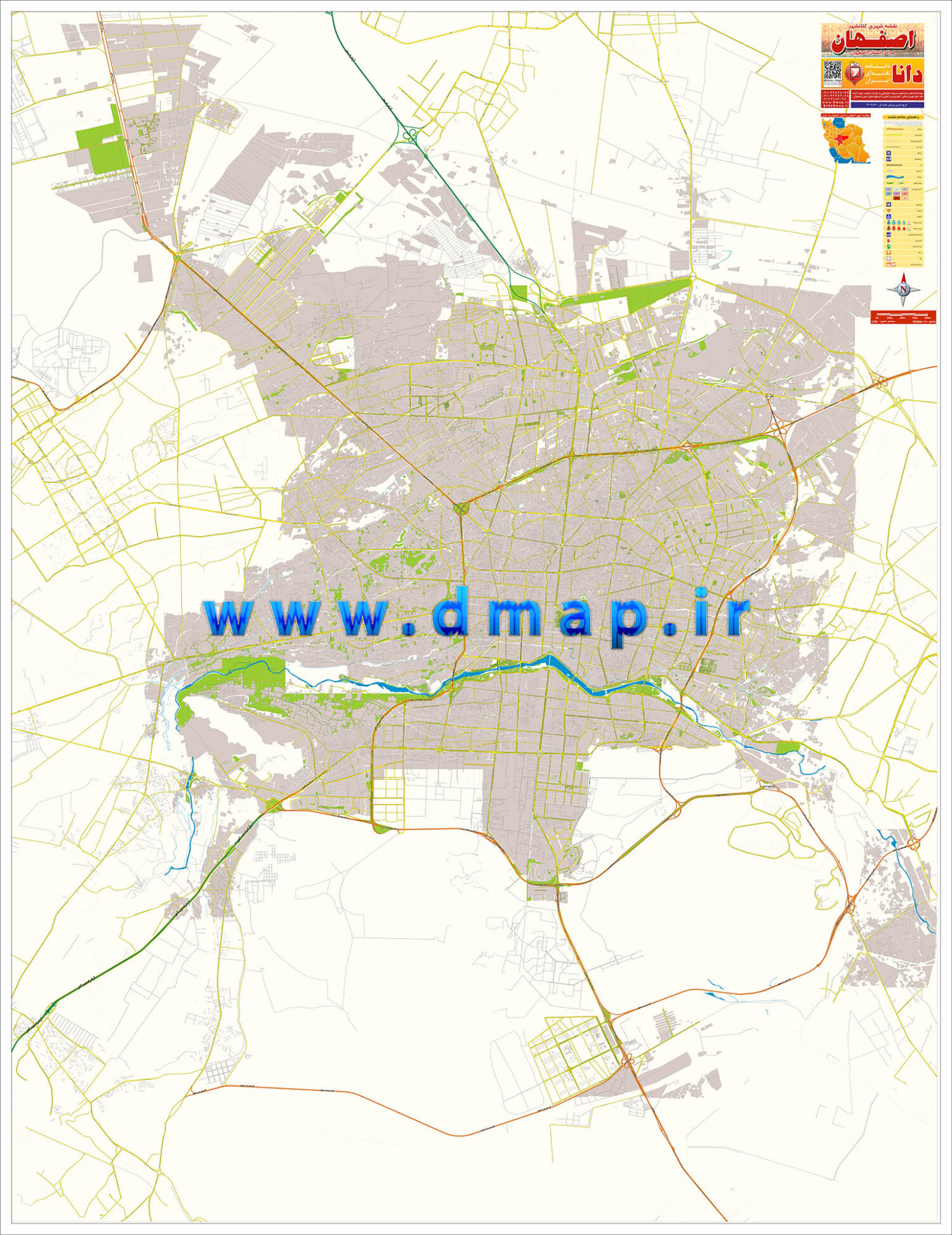 نقشه شهر اصفهان تولید دانا