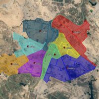 نقشه مرز مناطق شهر اهواز