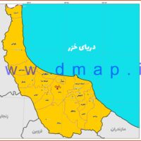 نقشه مرز شهرستانهای استان گیلان