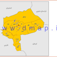 نقشه شهرستانهای استان یزد PDF