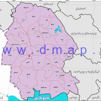 نقشه مرز شهرستانهای خوزستان PDF 1402