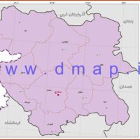 نقشه مرز شهرستانهای کردستان 1402 - PDF