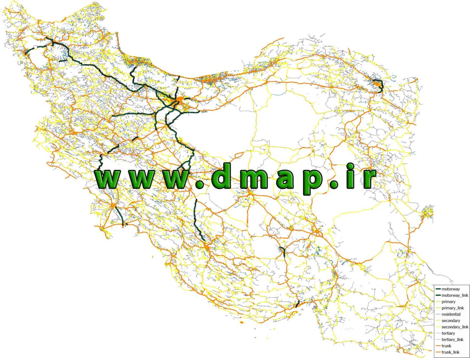 شیپ فایل راههای ایران - 1404