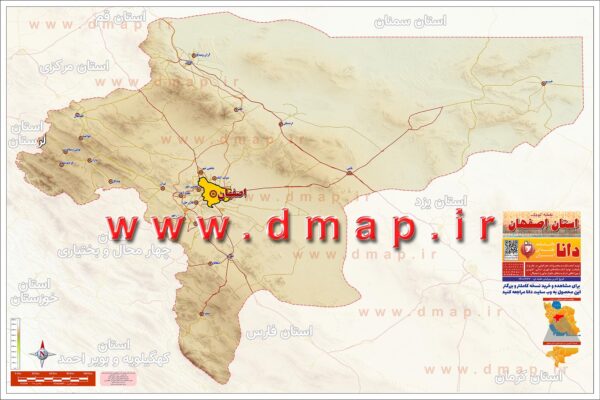 نقشه کوچک استان اصفهان 1404